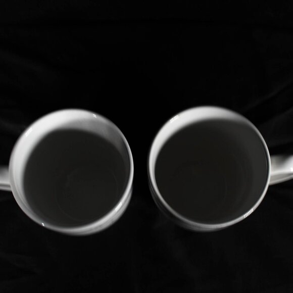 White Gray Marble Coffee Mugs Set of 2 - Picture 4 of 6